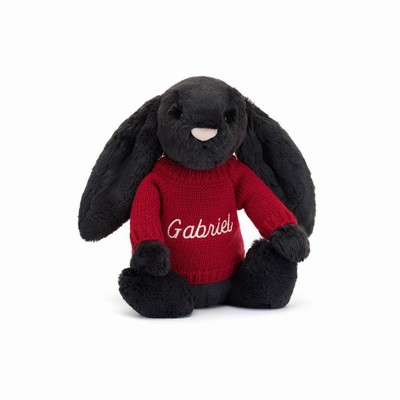 Jellycat Bashful Inky Bunny with Red Jumper Australia | 391740XHI